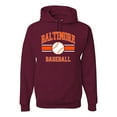 thumbnail image 1 of Wild Bobby City of Baltimore Baseball Fantasy Fan Sports Unisex Hoodie Sweatshirt, Maroon, Medium, 1 of 6