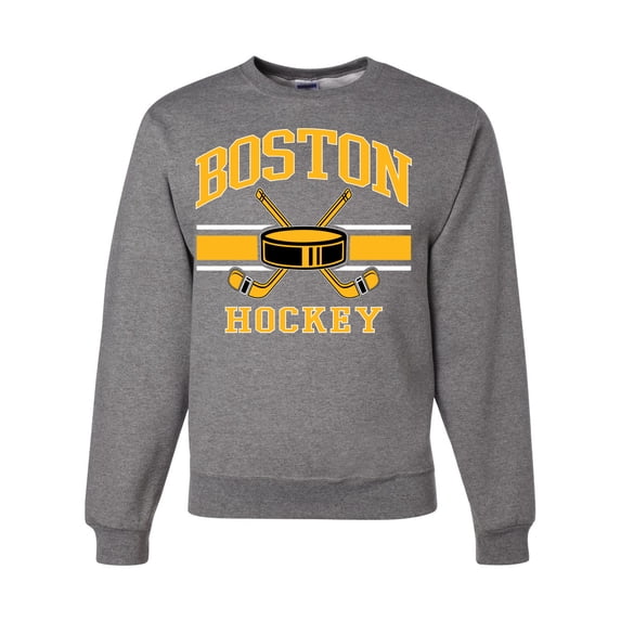 Wild Bobby City of Boston Hockey Fantasy Fan Sports Unisex Crewneck Sweatshirt, Heather Grey, Small