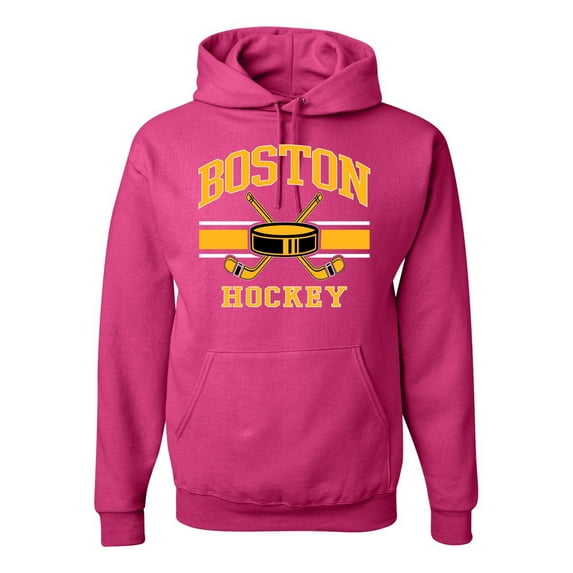 Wild Bobby City of Boston Hockey Fantasy Fan Sports Unisex Hoodie Sweatshirt, Fuschia, Small