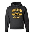 thumbnail image 1 of Wild Bobby City of Boston Hockey Fantasy Fan Sports Unisex Hoodie Sweatshirt, Heather Black, XX-Large, 1 of 5