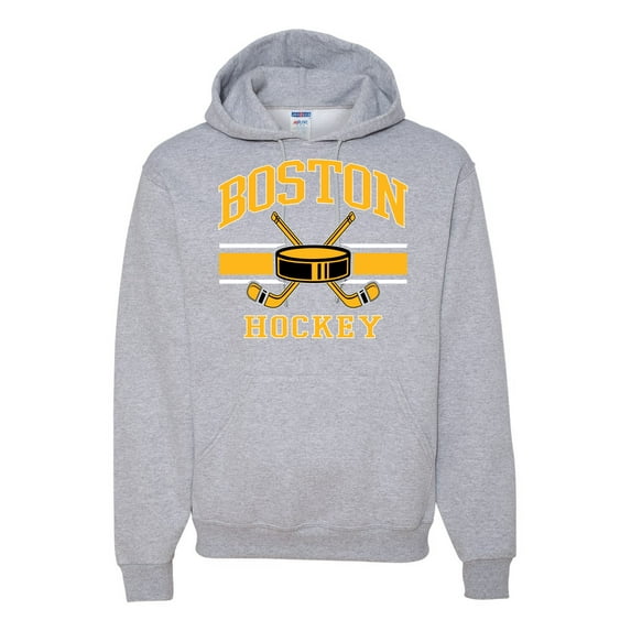 Wild Bobby City of Boston Hockey Fantasy Fan Sports Unisex Hoodie Sweatshirt, Heather Grey, XX-Large