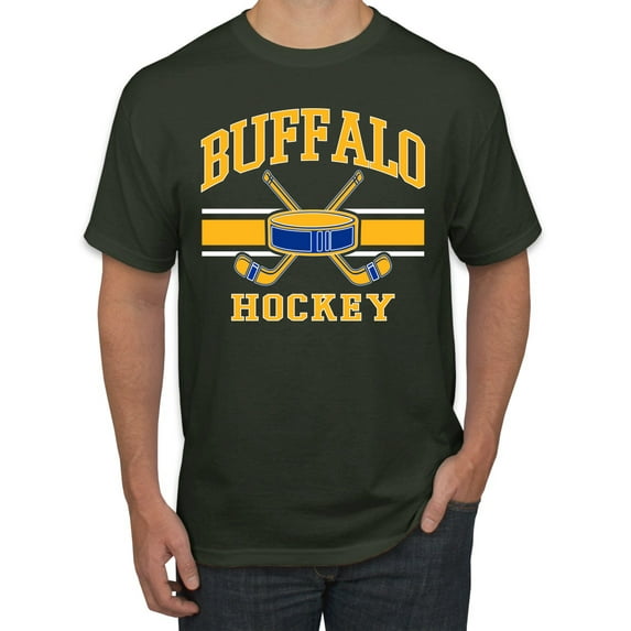 Wild Bobby City of Buffalo Hockey Fantasy Fan Sports Men's T-Shirt, Forest Green, 4X-Large