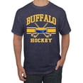 thumbnail image 1 of Wild Bobby City of Buffalo Hockey Fantasy Fan Sports Men's T-Shirt, Vintage Heather Navy, Medium, 1 of 5