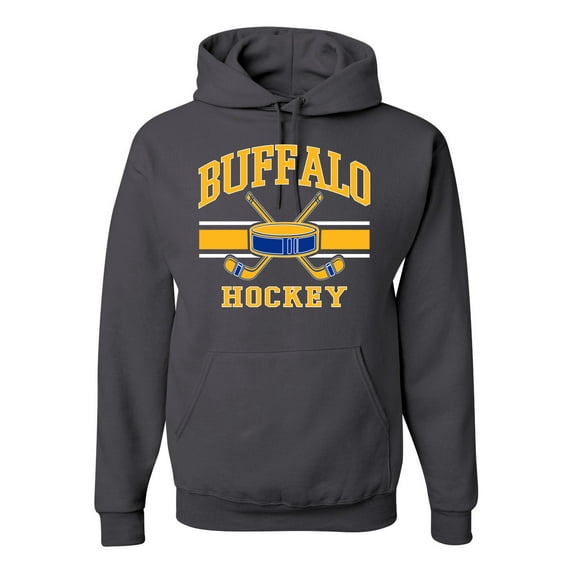 Wild Bobby City of Buffalo Hockey Fantasy Fan Sports Unisex Hoodie Sweatshirt, Charcoal, XX-Large