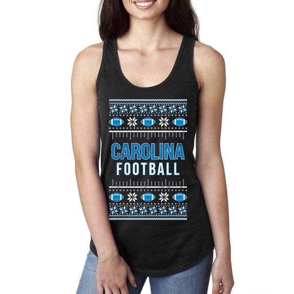 Wild Bobby City of Carolina CAR American Football Fantasy Fan Sports Women Racerback Tank Top, Black, Large