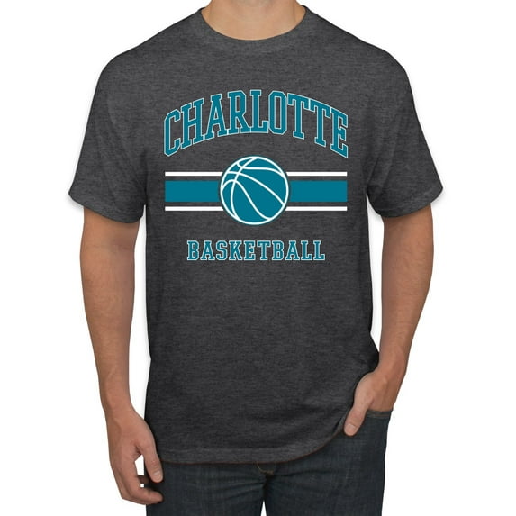 Wild Bobby City of Charlotte Basketball Fantasy Fan Sports Men's T-Shirt, Heather Black, 5X-Large
