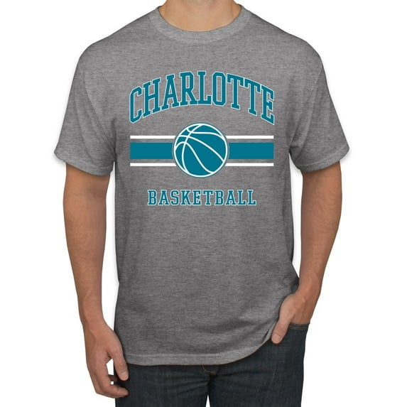 Wild Bobby City of Charlotte Basketball Fantasy Fan Sports Men's T-Shirt, Heather Grey, 5X-Large
