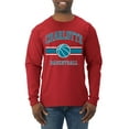 thumbnail image 1 of Wild Bobby City of Charlotte Basketball Fantasy Fan Sports Mens Long Sleeve Shirt, Red, Small, 1 of 5