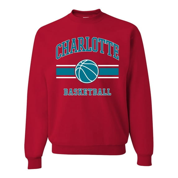 Wild Bobby City of Charlotte Basketball Fantasy Fan Sports Unisex Crewneck Sweatshirt, Red, Small