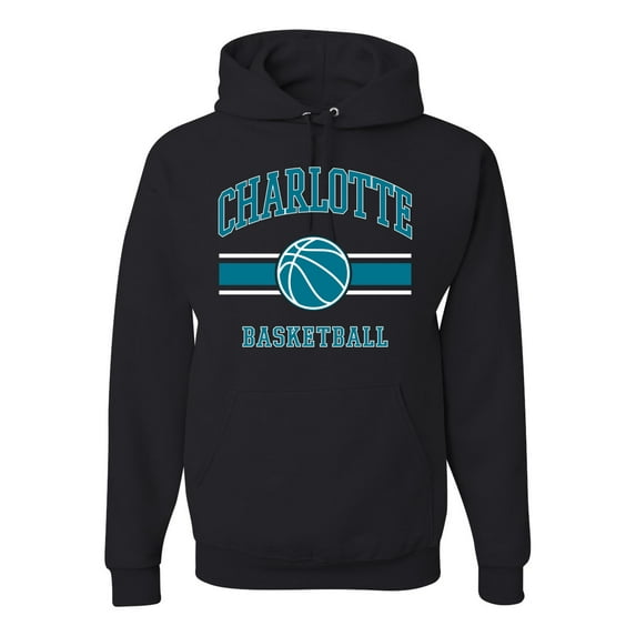 Wild Bobby City of Charlotte Basketball Fantasy Fan Sports Unisex Hoodie Sweatshirt, Black, Large