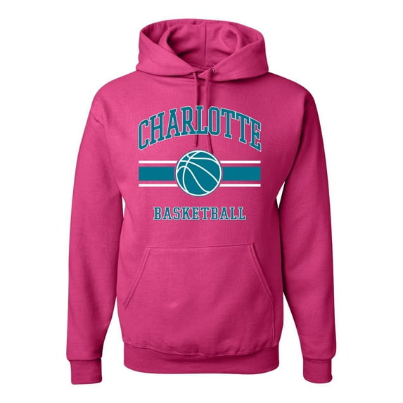 Wild Bobby City of Charlotte Basketball Fantasy Fan Sports Unisex Hoodie Sweatshirt, Fuschia, Medium