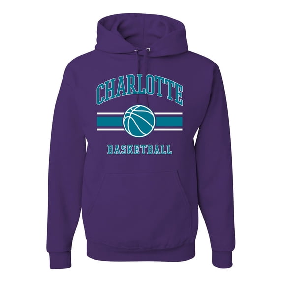 Wild Bobby City of Charlotte Basketball Fantasy Fan Sports Unisex Hoodie Sweatshirt, Purple, X-Large