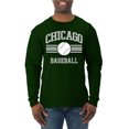 thumbnail image 1 of Wild Bobby City of Chicago CHI American Baseball Fantasy Fan Sports Men's Long Sleeve T-Shirt, Forest Green, Medium, 1 of 6