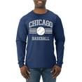 thumbnail image 1 of Wild Bobby City of Chicago CHI American Baseball Fantasy Fan Sports Men's Long Sleeve T-Shirt, Navy, X-Large, 1 of 6