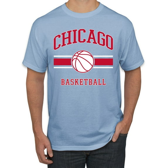Wild Bobby City of Chicago CHI Basketball Fantasy Fan Sports Men's T-Shirt, Light Blue, 5X-Large