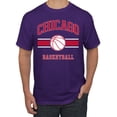 thumbnail image 1 of Wild Bobby City of Chicago CHI Basketball Fantasy Fan Sports Men's T-Shirt, Purple, Large, 1 of 5