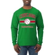 Wild Bobby City of Chicago CHI Basketball Fantasy Fan Sports Mens Long Sleeve Shirt, Kelly, Medium