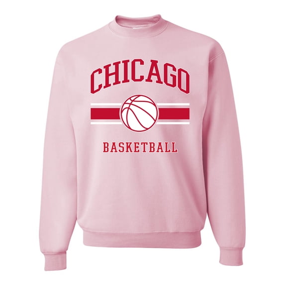 Wild Bobby City of Chicago CHI Basketball Fantasy Fan Sports Unisex Crewneck Sweatshirt, Light Pink, 3X-Large
