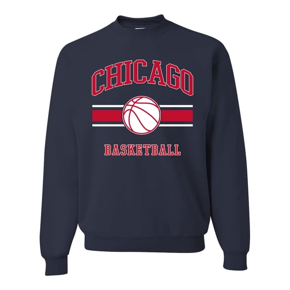 Wild Bobby City of Chicago CHI Basketball Fantasy Fan Sports Unisex Crewneck Sweatshirt, Navy, Small