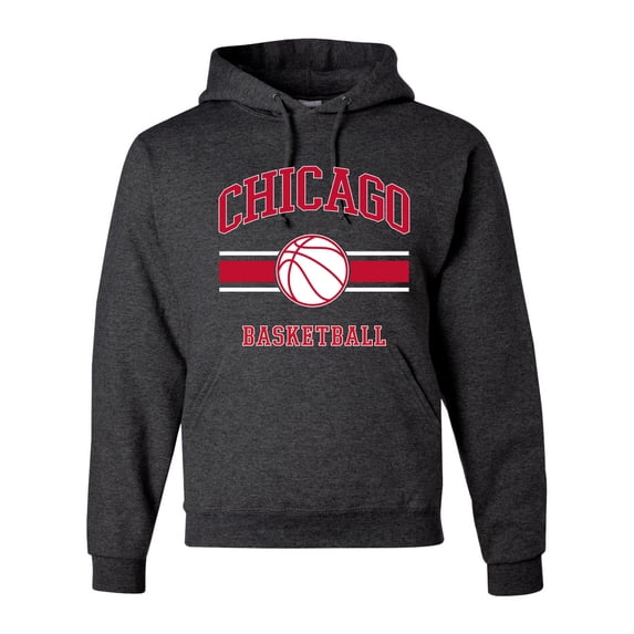 Wild Bobby City of Chicago CHI Basketball Fantasy Fan Sports Unisex Hoodie Sweatshirt, Heather Black, 3X-Large