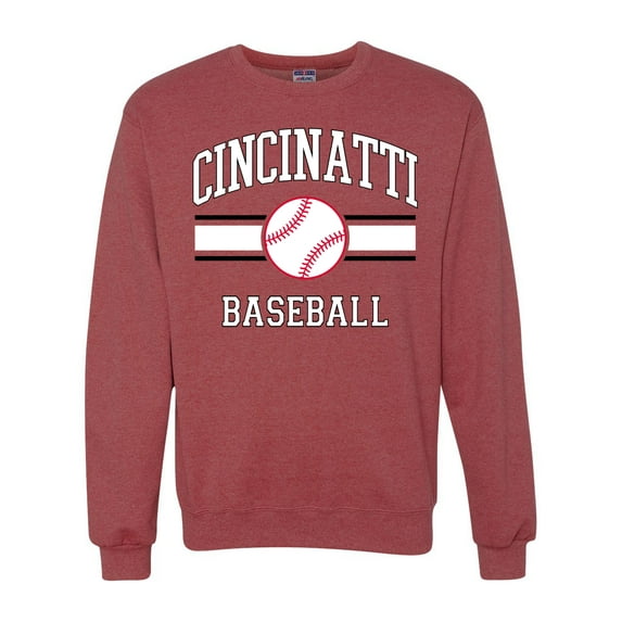 Wild Bobby City of Cincinnati Baseball Fantasy Fan Sports Unisex Crewneck Sweatshirt, Vintage Heather Red, Large