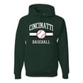 thumbnail image 1 of Wild Bobby City of Cincinnati Baseball Fantasy Fan Sports Unisex Hoodie Sweatshirt, Forest Green, Small, 1 of 6