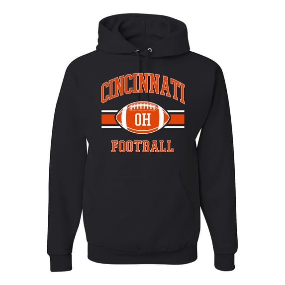 Wild Bobby City of Cincinnati CIN American Football Fantasy Fan | Mens Sports Hooded Sweatshirt Graphic Hoodie, Black, X-Large