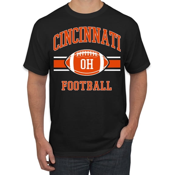 Wild Bobby City of Cincinnati CIN American Football Fantasy Fan Sports Men's Graphic T-Shirt, Black, Large