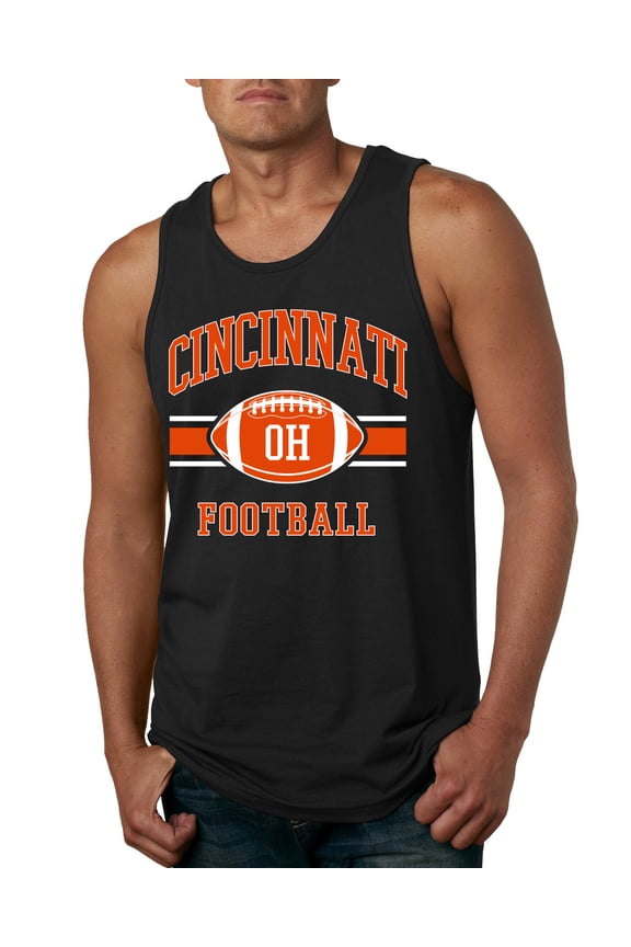 City of Cincinnati CIN American Football Fantasy Fan Sports Mens Graphic Tank Top, Black, Medium