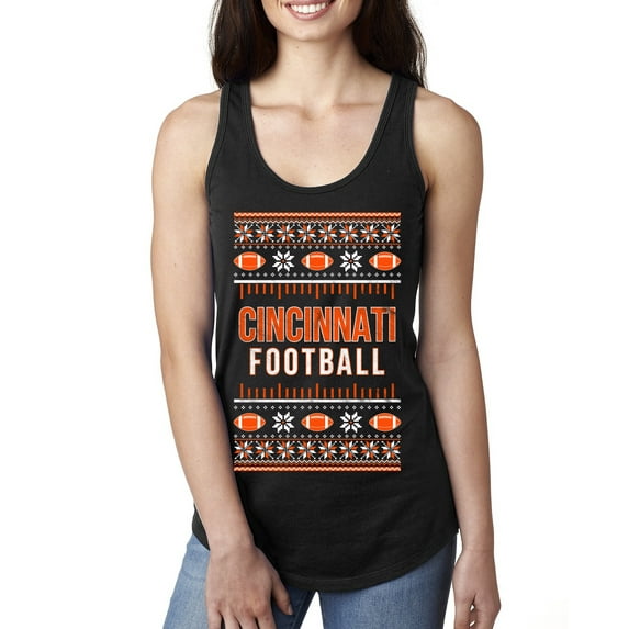 Wild Bobby City of Cincinnati CIN American Football Fantasy Fan Sports Women Racerback Tank Top, Black, Large