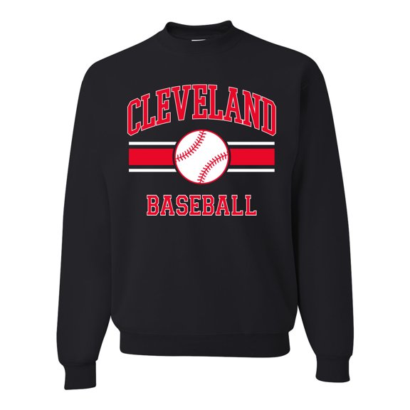 Wild Bobby City of Cleveland Baseball Fantasy Fan Sports Unisex Crewneck Sweatshirt, Black, Small