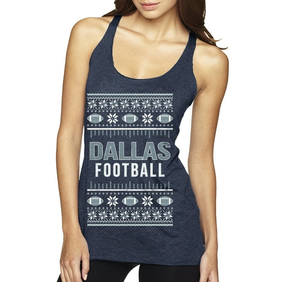 Wild Bobby City of Dallas DAL American Football Fantasy Fan Sports Women Tri-Blend Racerback Tank Top, Vintage Navy, Large