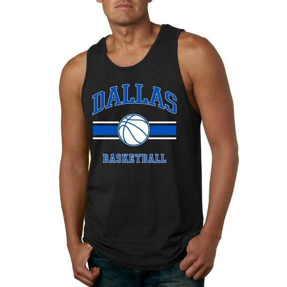 Wild Bobby City of Dallas DAL Basketball Fantasy Fan Sports Mens Tank Top, Black, Small