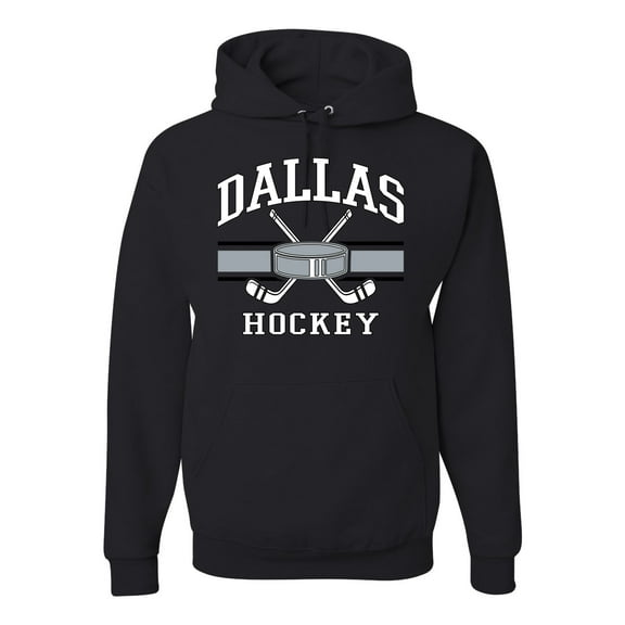 Wild Bobby City of Dallas Hockey Fantasy Fan Sports Unisex Hoodie Sweatshirt, Black, Small