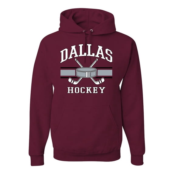 Wild Bobby City of Dallas Hockey Fantasy Fan Sports Unisex Hoodie Sweatshirt, Maroon, Medium