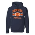 thumbnail image 1 of Wild Bobby City of Denver DEN American Football Fantasy Fan | Mens Sports Hooded Sweatshirt Graphic Hoodie, Navy, Small, 1 of 3