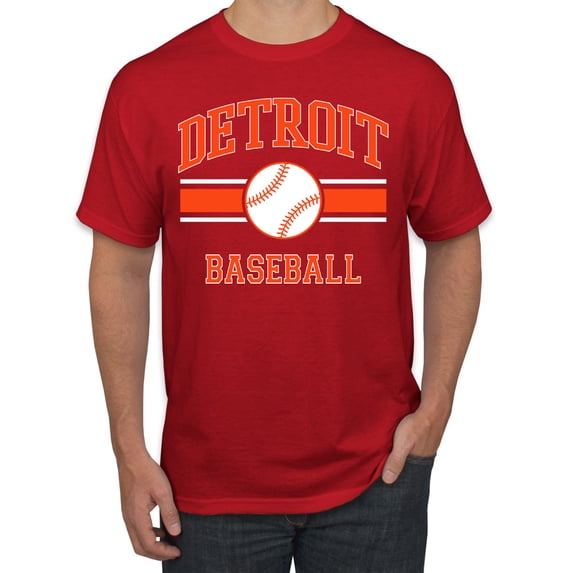 Wild Bobby City of Detroit Baseball Fantasy Fan Sports Men's T-Shirt, Red, 4X-Large