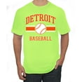 thumbnail image 1 of Wild Bobby City of Detroit Baseball Fantasy Fan Sports Men's T-Shirt, Safety Green, 4X-Large, 1 of 6