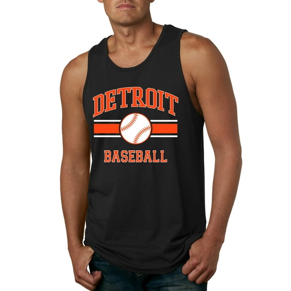 Wild Bobby City of Detroit Baseball Fantasy Fan Sports Men's Tank Top, Black, Small