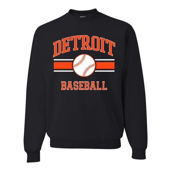 Wild Bobby City of Detroit Baseball Fantasy Fan Sports Unisex Crewneck Sweatshirt, Black, Small