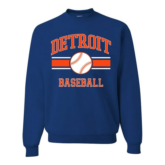 Wild Bobby City of Detroit Baseball Fantasy Fan Sports Unisex Crewneck Sweatshirt, Royal, X-Large