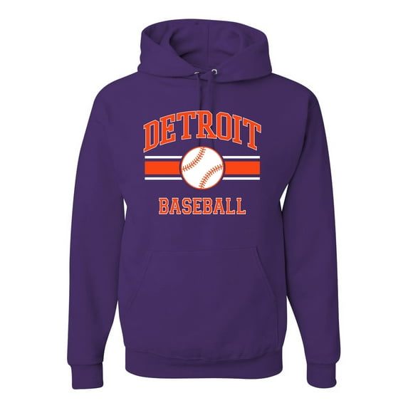 Wild Bobby City of Detroit Baseball Fantasy Fan Sports Unisex Hoodie Sweatshirt, Purple, XX-Large
