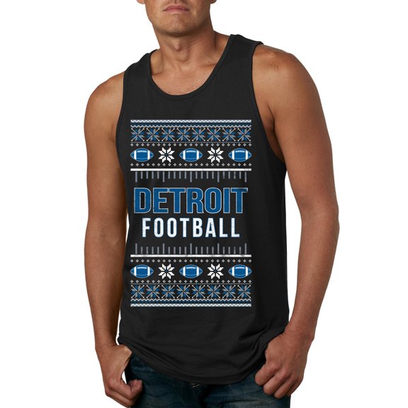 Wild Bobby City of Detroit DET American Football Fantasy Fan Sports Men Tank Top, Black, Medium