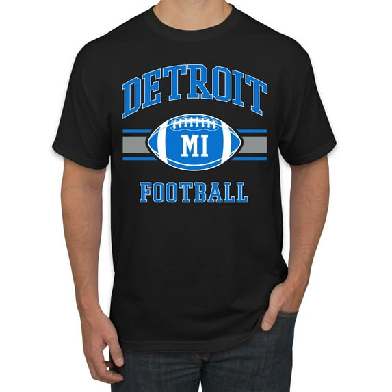 Wild Bobby City of Detroit DET American Football Fantasy Fan Sports Men's Graphic T-Shirt, Black, 3XL