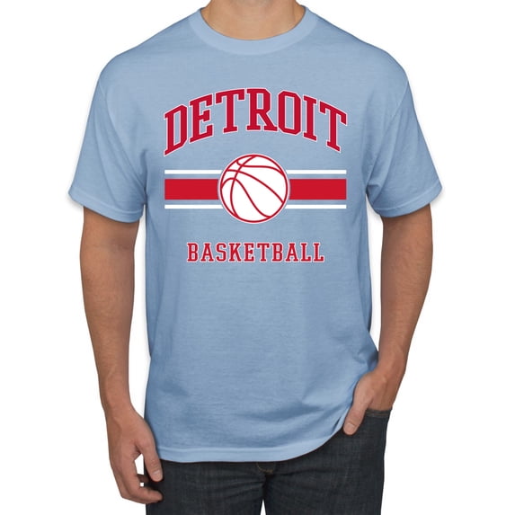 Wild Bobby City of Detroit DET Basketball Fantasy Fan Sports Men's T-Shirt, Light Blue, 4X-Large