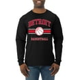thumbnail image 1 of Wild Bobby City of Detroit DET Basketball Fantasy Fan Sports Mens Long Sleeve Shirt, Black, XX-Large, 1 of 5