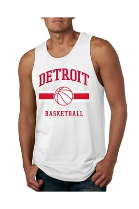 City of Detroit DET Basketball Fantasy Fan Sports Mens Tank Top, White, Large