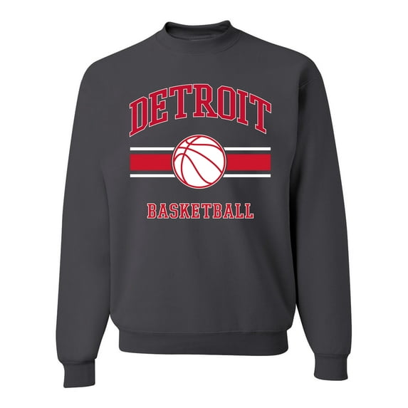 Wild Bobby City of Detroit DET Basketball Fantasy Fan Sports Unisex Crewneck Sweatshirt, Charcoal, 3X-Large
