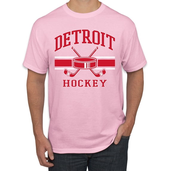 Wild Bobby City of Detroit Hockey Fantasy Fan Sports Men's T-Shirt, Light Pink, XX-Large