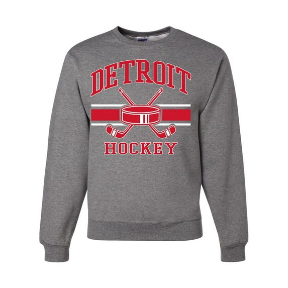 Wild Bobby City of Detroit Hockey Fantasy Fan Sports Unisex Crewneck Sweatshirt, Heather Grey, XX-Large